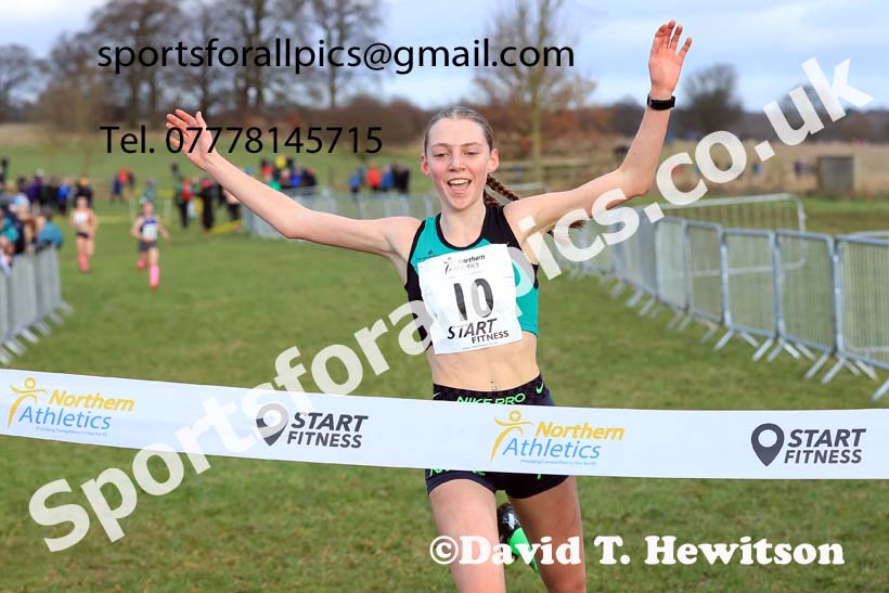 Womens Under-17s 2024 Northern Cross Country Champs., Sedgefield. Photo: David T. Hewitson/Sports for All Pics